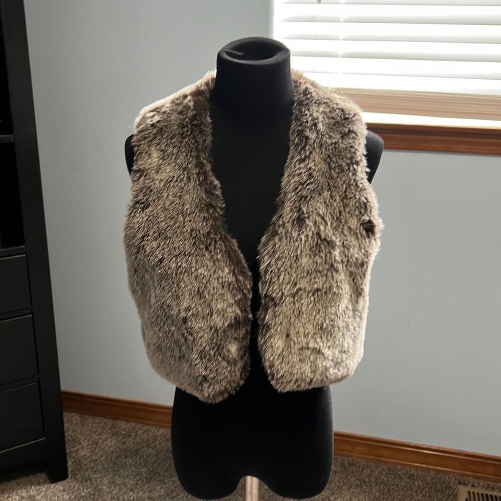 Brown Faux Fur Vest Size Small